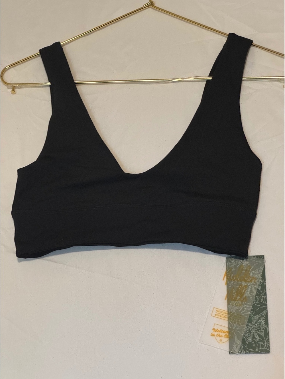 NWT Hidden Hills Club Black Sports Bra Top Size XS